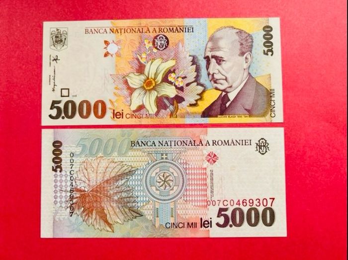 Romania. 5,000 Lei. 1998   ( uncirculated ) Pick  107b .