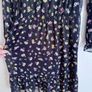 Dunnes Stores Black Floral Dress Size 14/42 - Sheer Sleeves - Knee Length Image 6