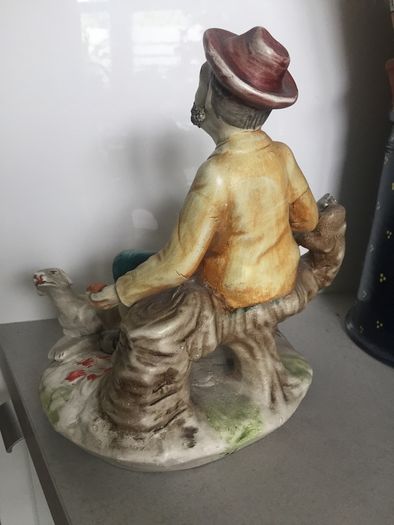 Vintage Ceramic Fisherman Figurine