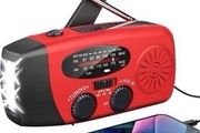 FREE SHIPPING Weather Radio,Solar Radio, Emergency Hand Crank Self Powered AM/FM Solar Weather Radio with LED Flashlight, WB Radio with Battery Backup
