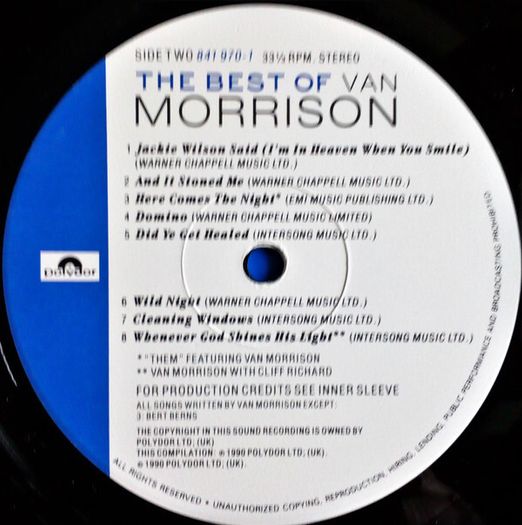 Van Morrison - The Best Of 1990 Vinyl LP Record