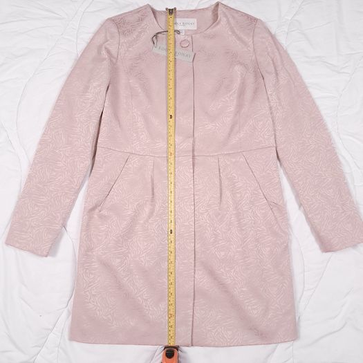 Edina Ronay Blush Pink Embossed Pattern Coat Size L/XL