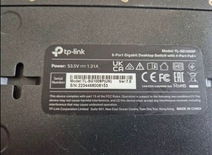TP-LINK TL-SG1008P 8 port (4 POE+) gigabit switch
