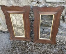 Pair of carved oak picture frames