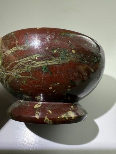 Antique Miniature Turned Cornish Serpentine (Stone Salt or Pin Dish)