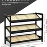 3 Tier Bamboo and Rattan Shoe Organiser Rack  Eco Friendly, Durable, Easy Assembly Compact Design for Entryway, Closet, or Hallway  Stylish and Functional Storage Black and Natural Image 3