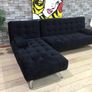 Black Velvet corner sofa bed Aroa,236cm Image 2
