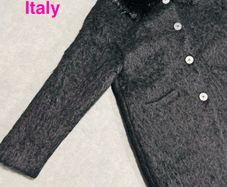 S Italy wool and mohair coat black