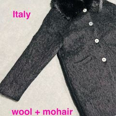S Italy wool and mohair coat black