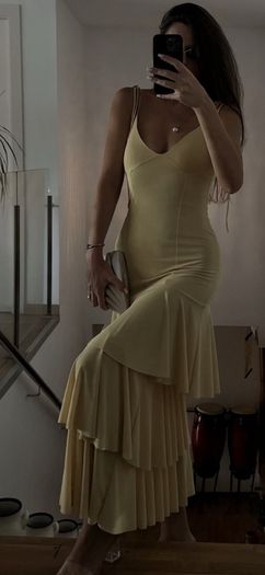 yellow maxi dress