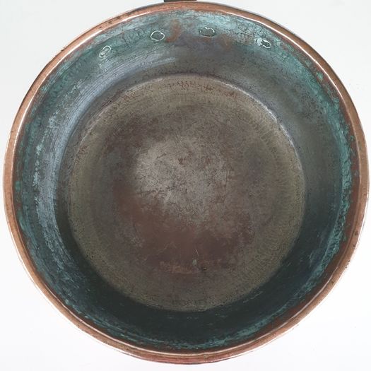 French large copper saucepan antique kitchenalia