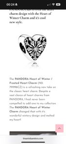 Genuine Pandora Heart of Winter Snowflake Charm 791996CZ