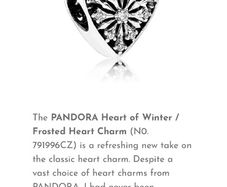 Genuine Pandora Heart of Winter Snowflake Charm 791996CZ