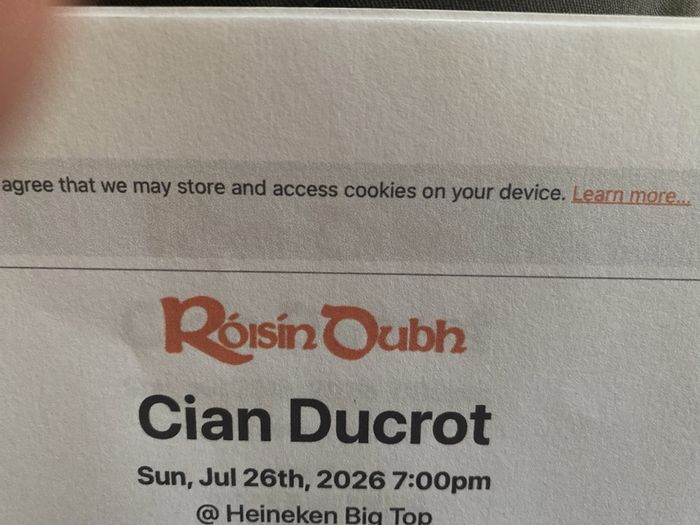Cian Ducrot tickets x 4 Galway