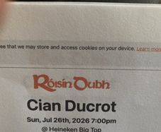 Cian Ducrot tickets x 4 Galway
