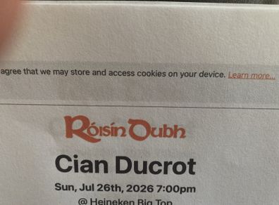 Cian Ducrot tickets x 4 Galway