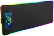 Charging RGB Gaming Mouse Pad - Wireless 15W Mousepad LED Extra Large Mouse Mat 80  30cm, 10 Light Modes Gaming Room Accessories, Computer Keyboard Mat Fast Charging Desk Mat for Gaming, Black