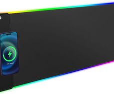 Charging RGB Gaming Mouse Pad - Wireless 15W Mousepad LED Extra Large Mouse Mat 80  30cm, 10 Light Modes Gaming Room Accessories, Computer Keyboard Mat Fast Charging Desk Mat for Gaming, Black