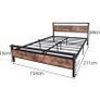 Metal Platform Bed Frame King Size with Wooden Headboard Image 6