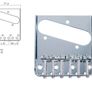 Telecaster 'Ashtray' Style Bridge, Dual String Mounting (Chrome) Image 2
