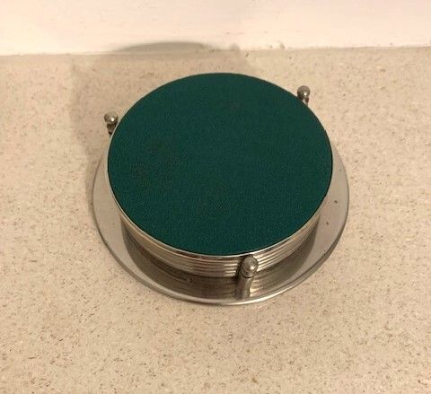 Vintage Silver Plated Coasters + Holder