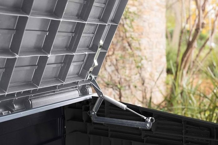 Store it Out Nova Outdoor Garden Storage Shed, 32 x 71.5 x 113.5 cm, Dark Grey with Light Grey Lid