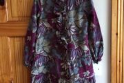 United Colors of Benetton girls grey purple pin cord long sleeve dress age 6-7 yrs