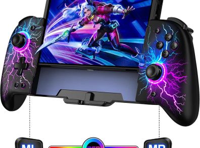 Wireless Switch Controller for Nintendo Switch/OLED, Nintendo Switch Controller with Hall Effect Joystick, Switch Pro Controller with Cool RGB, 6-Axis Gyro,Vibration,TUROB, Wake-Up