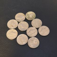1948-1994 10 x US 5 Cent Coins Nickels Jefferson Lot