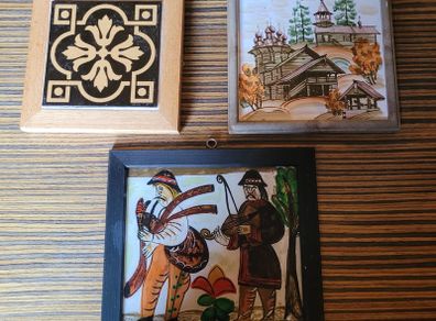 Vintage wall tiles x 3