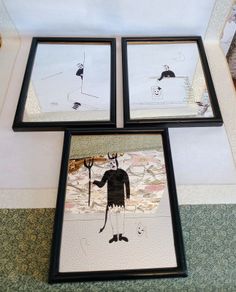 Vintage Set of 3 Unusual Devil Mirrors