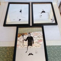 Vintage Set of 3 Unusual Devil Mirrors
