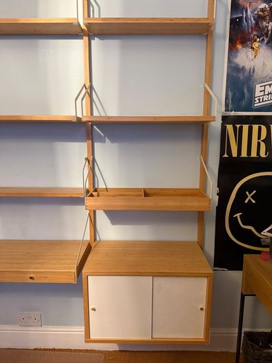 IKEA SVALNAS Bamboo Wall Shelving System