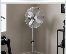 FREE POSTAGE  16" Inch 40cm Chrome Metal Pedestal 3 Speed Stand Fan Cooling