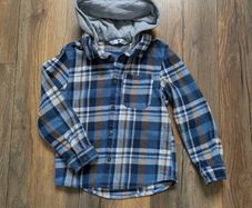 Boys Check Flannel Shirt with Jersey Hood Size 5-6 yrs