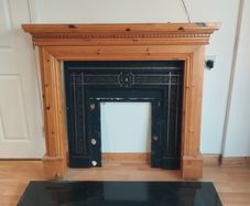 fireplace and granite base