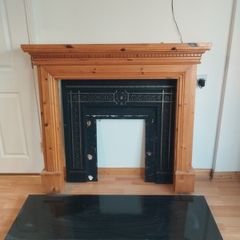 fireplace and granite base