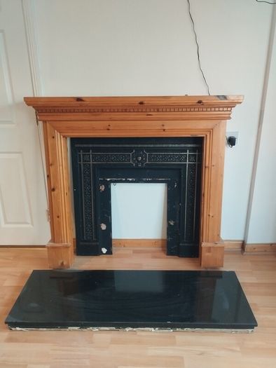 fireplace and granite base