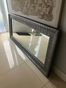 Large Gunmetal Decorative Mirror