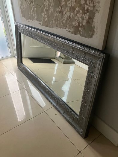 Large Gunmetal Decorative Mirror