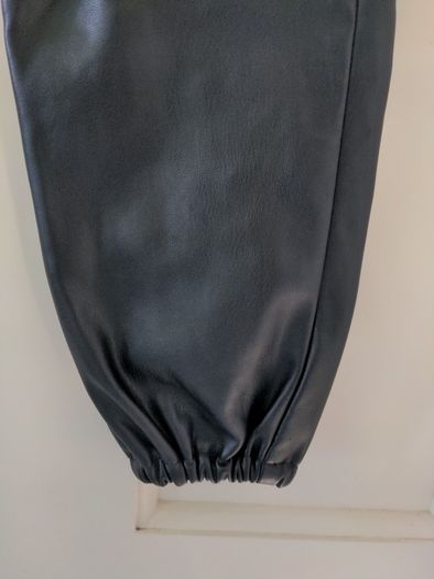 Faux leather joggers