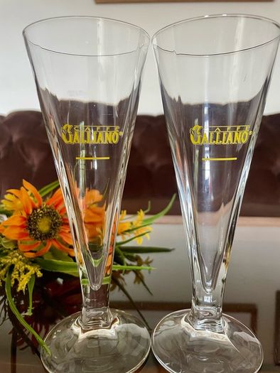 Vintage Italian Crystal Caffe Galliano Tapered Footed Liqueur Glasses