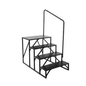 RV Steps, 4-Step RV Stairs, 440 LBS/199.6 kg Load Capacity, Thickened Carbon Steel, With Handrail, Non-Slip Steps for Safe Entry and Exit