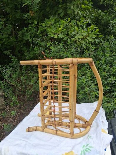 Vintage Bamboo and Rattan Magazine Rack