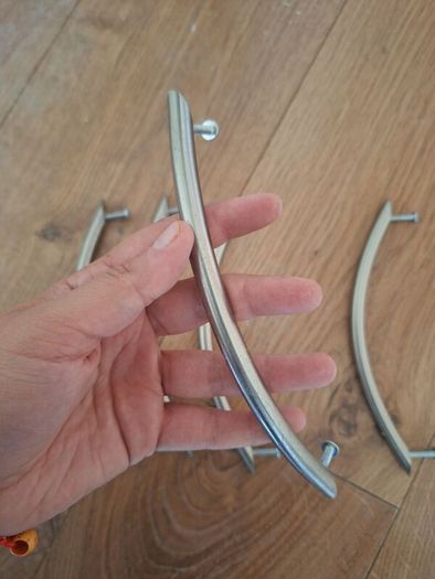 Silver cupboard or wardrobe handles