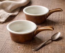 Antique French Porcelain Butter or Sauce Dishes (Pair) C.P.&C. Mehun Farmhouse Kitchen
