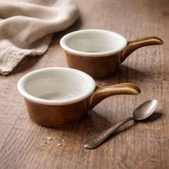 Antique French Porcelain Butter or Sauce Dishes (Pair) C.P.&C. Mehun Farmhouse Kitchen