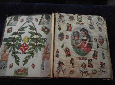 Victorian/Edwardian Album of colourful scraps - Circa 1890's/1900's