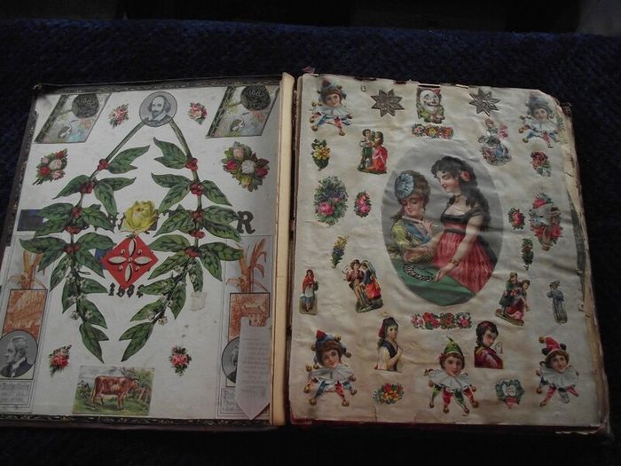 Victorian/Edwardian Album of colourful scraps - Circa 1890's/1900's