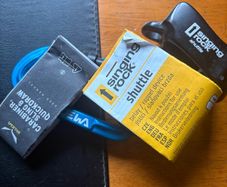 Selection of unused climbing equipment